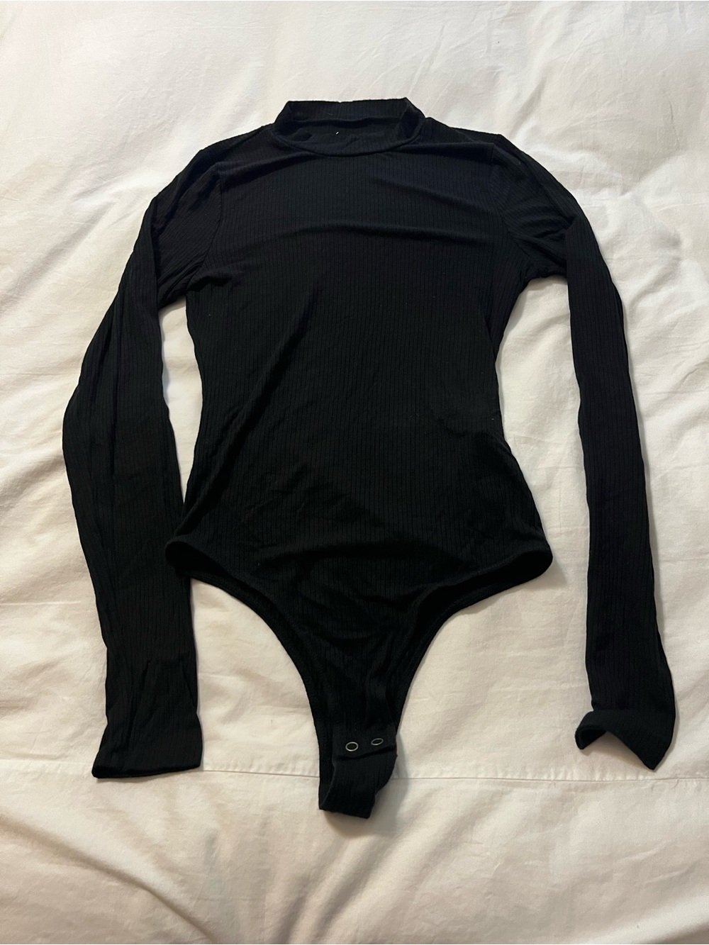 Hollister Black Ribbed Mock Neck Bodysuit
